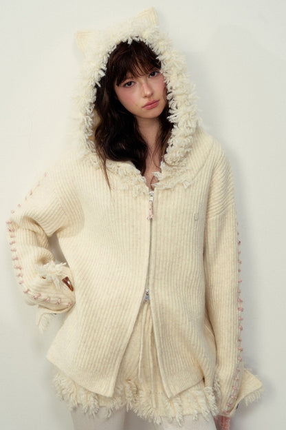 Kitten Ears Wool Knit Set-Up