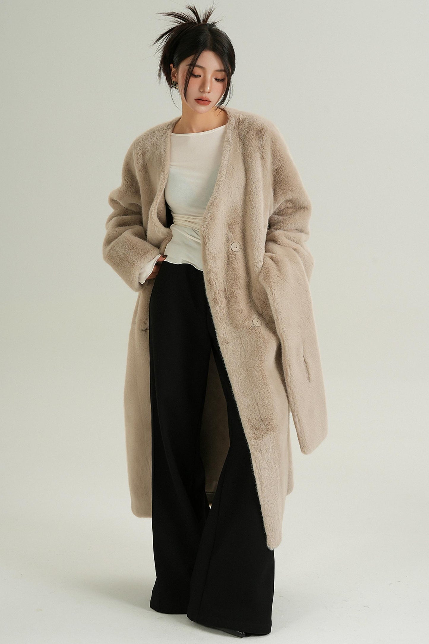 Luxury Fur Mid-Length Coat