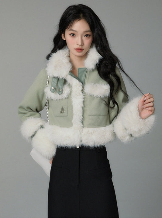 green locomotive short coat