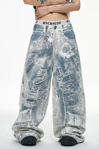 Printed Jeans Key Chain Digital Conley Trousers