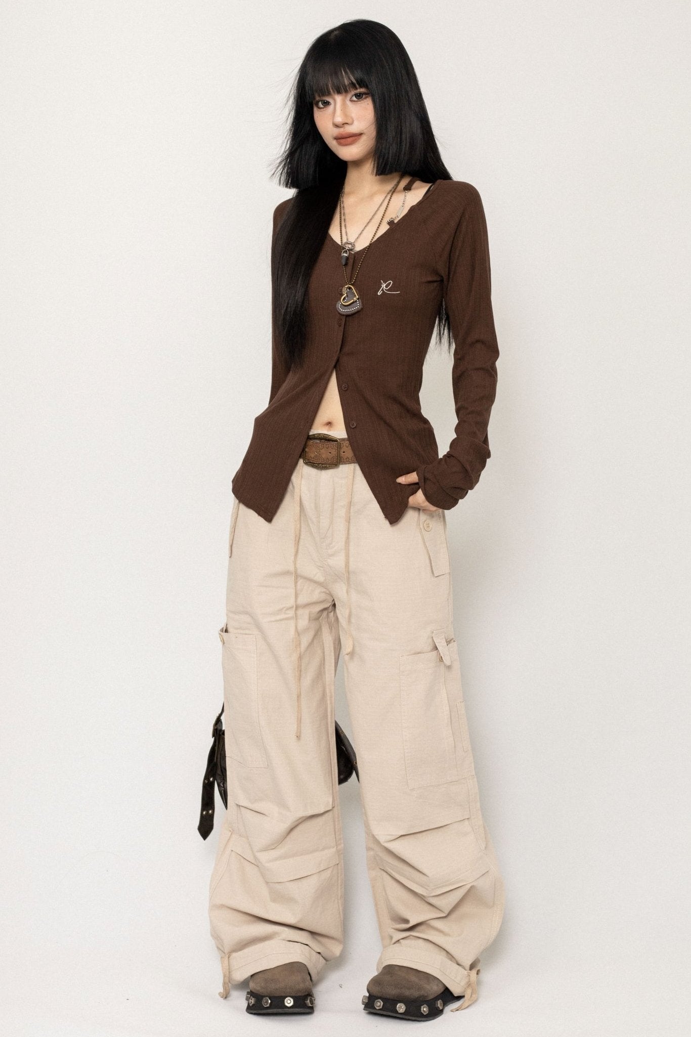 American Retro Wide-Leg Cargo Pants