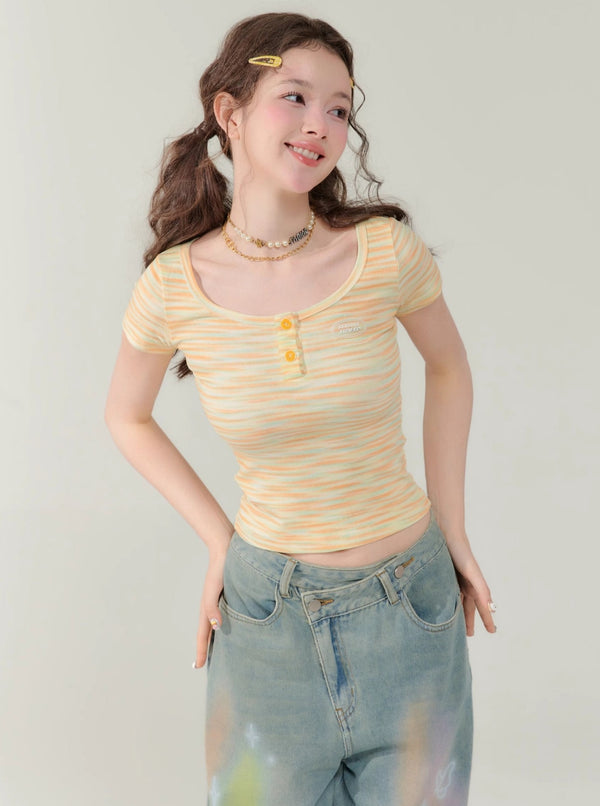 Leopard Stripe Short Sleeve T-Shirt