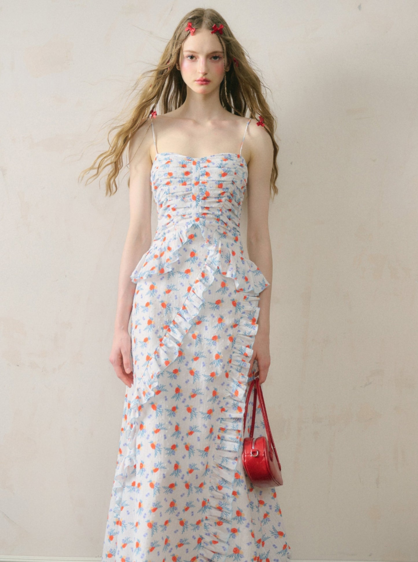 Sea of Oranges Blue Slip Dress