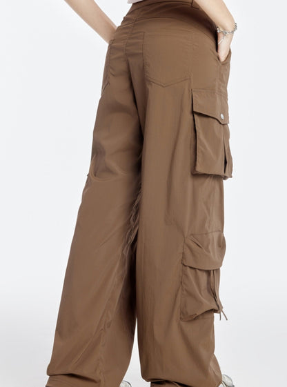 Brown Straight Cargo Pants