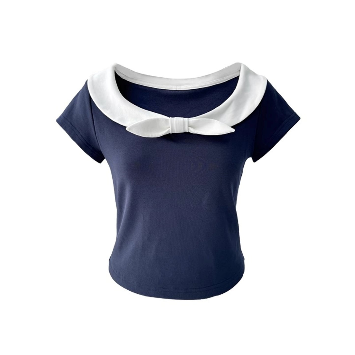 Navy Peplum Top