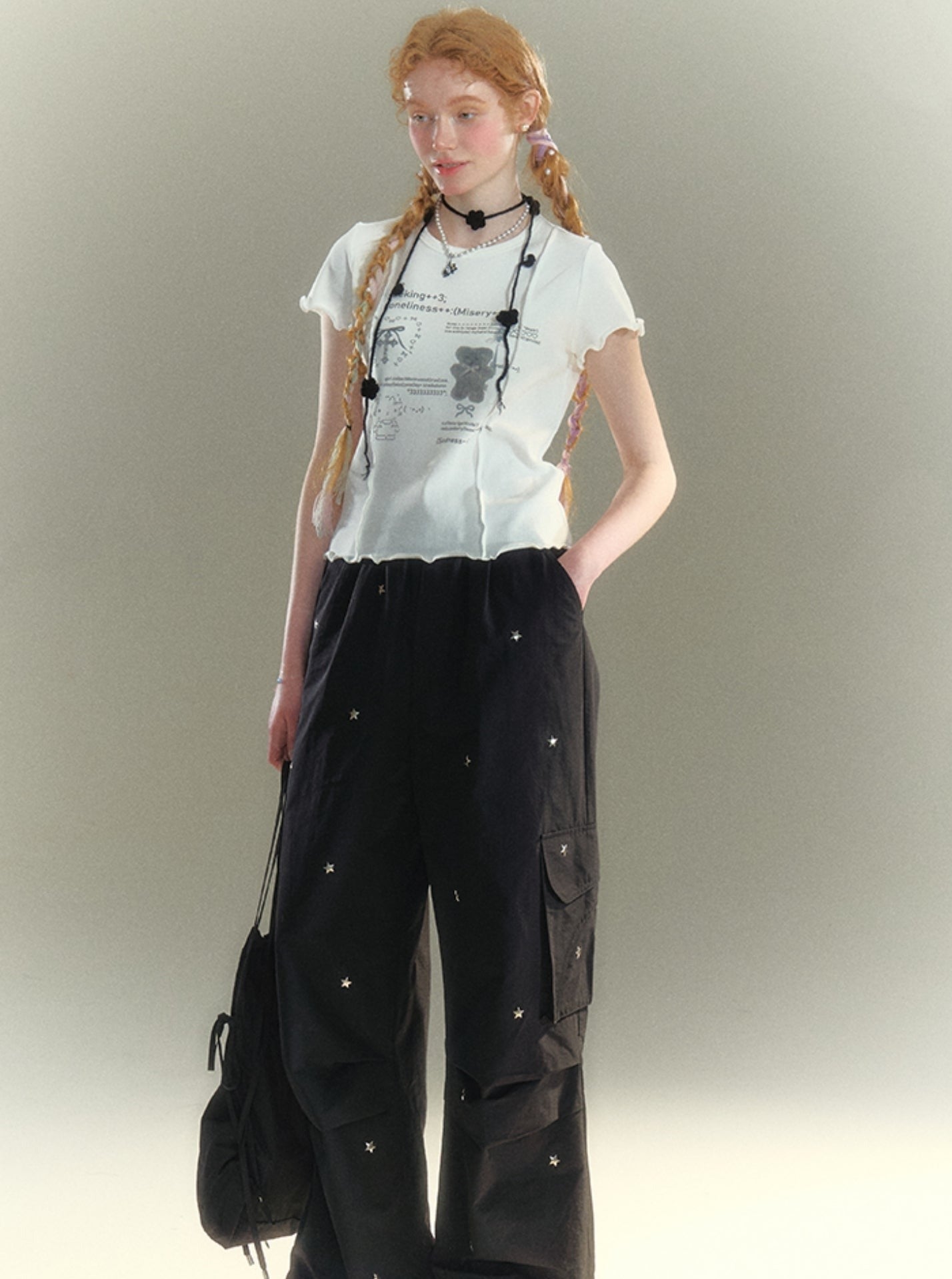 Drawstring Wide Leg Pants