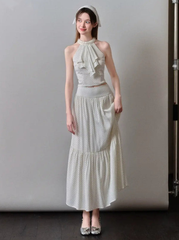 French Design Polka Dot Halterneck Set-Up