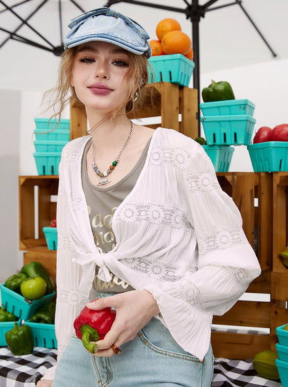 Breeze White Chiffon Cardigan Coat