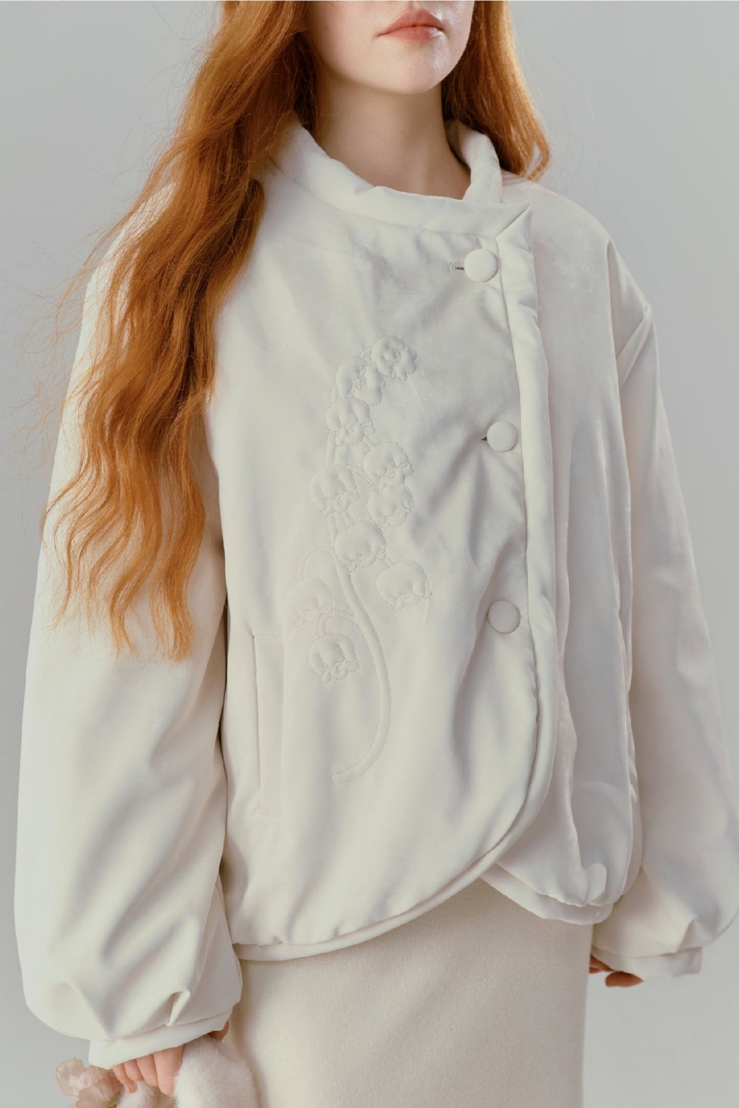 White Tower Embroidered Cotton Jacket