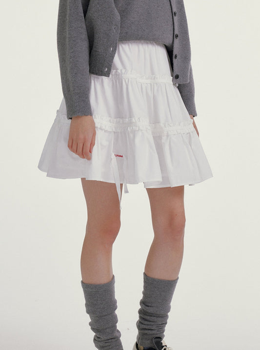 White A-Line Black Cake Puffy Skirt