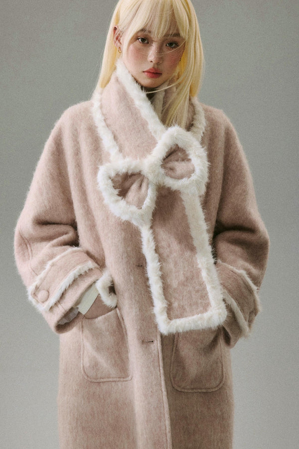 Kirschblüten-Tweed-Langmantel 