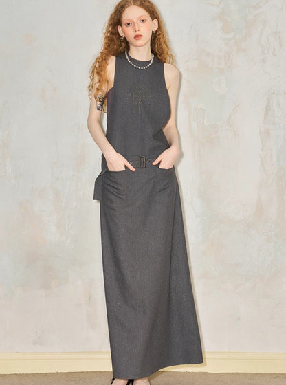 Slim Halterneck Star Dress