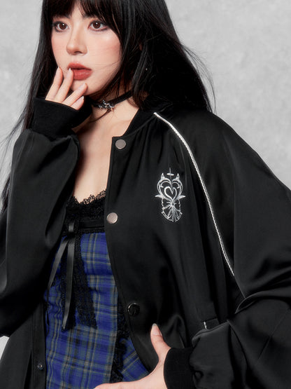 Texture Baseball Jersey Jacket