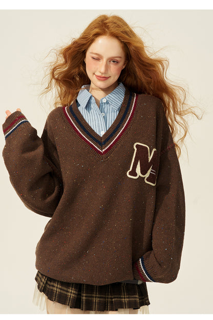 British Maillard Collegiate Loose Sweater