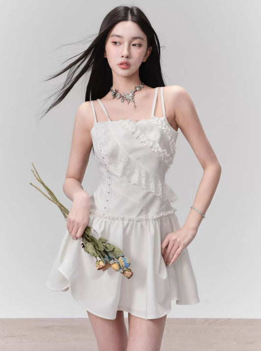 Fragile store berry soufflé girly lace stitched lace skirt temperament dating slip dress [Spot]