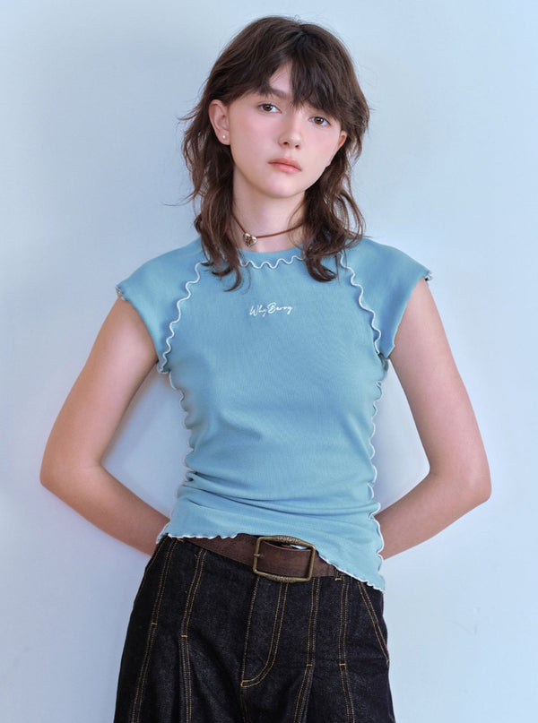 Round Neck Short Sleeved Top