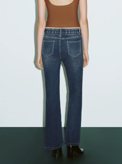 Slit Slim Flare Denim Pants