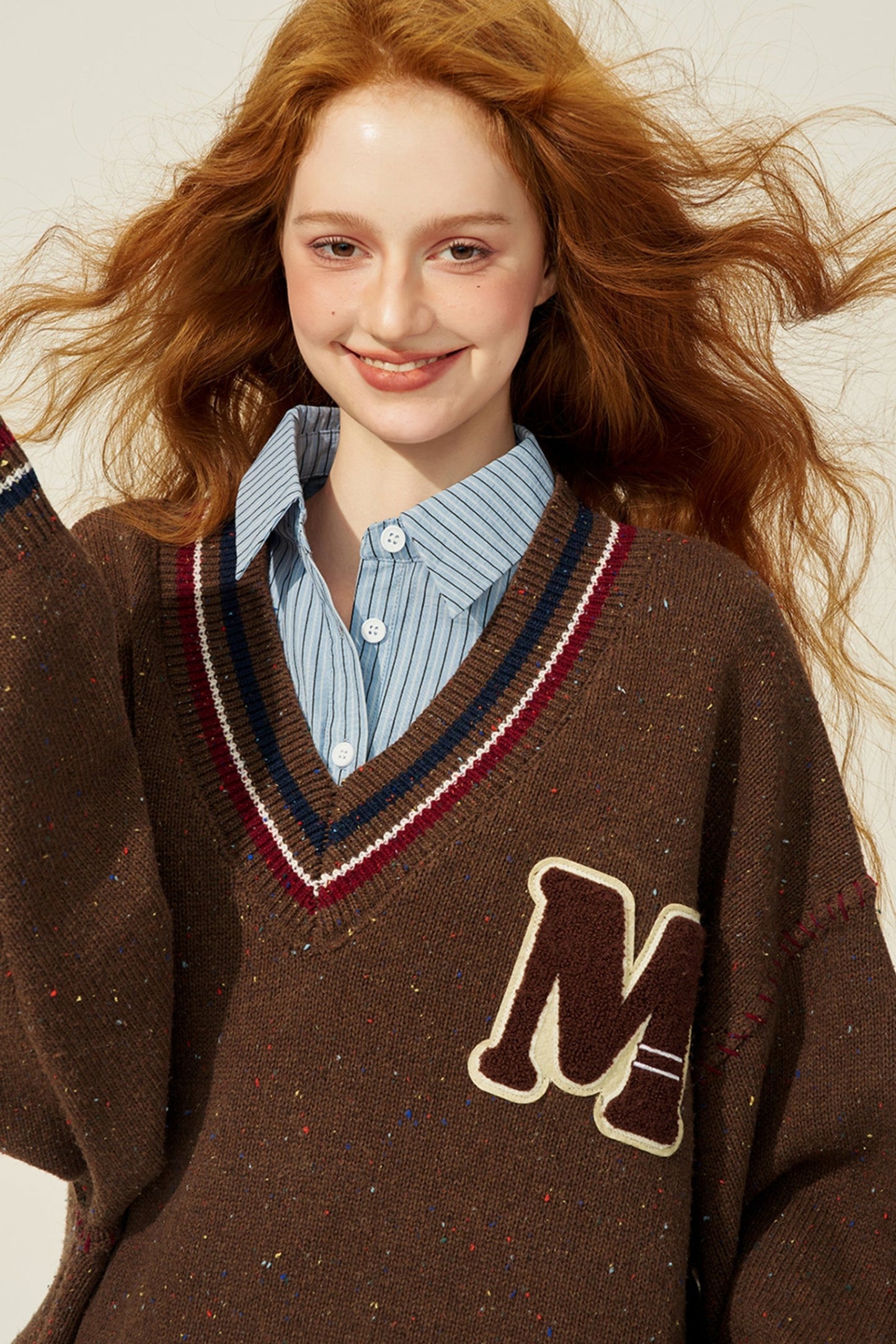 British Maillard Collegiate Loose Sweater