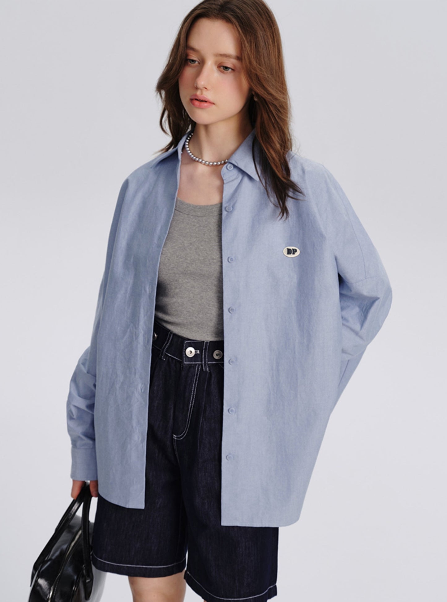 French Blue Loose Shirt