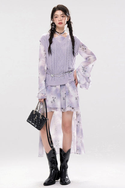 Smokey Purple Layer Dress Set Up