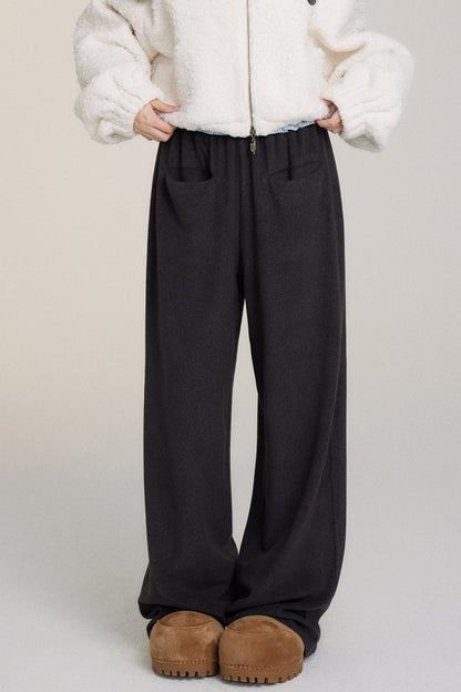 Velvet Large Pocket Straight Leg Pants