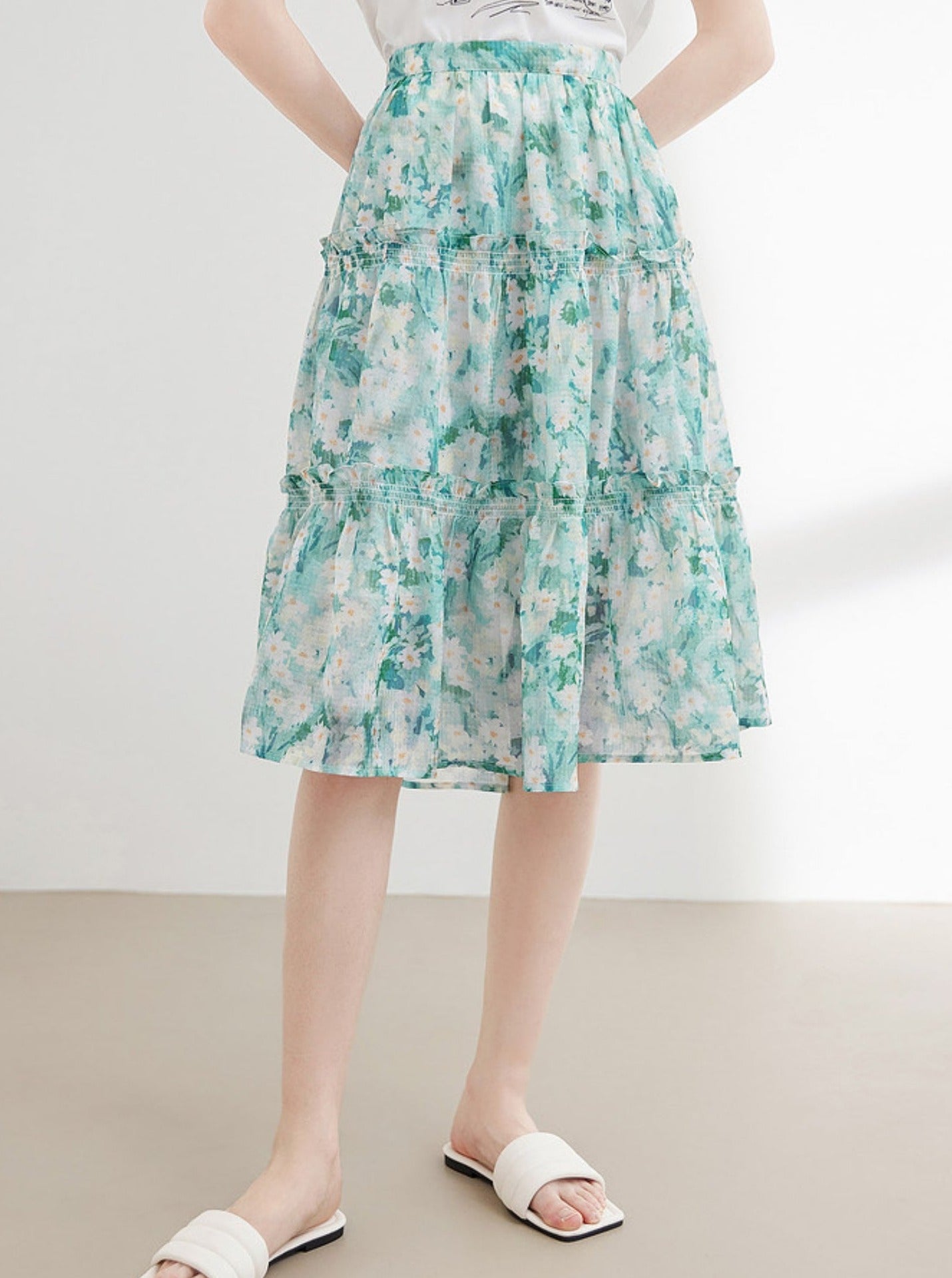 Mint Mambo Floral Skirt