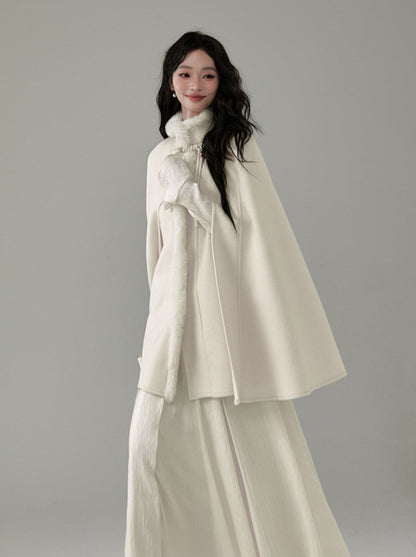 cape woolen coat