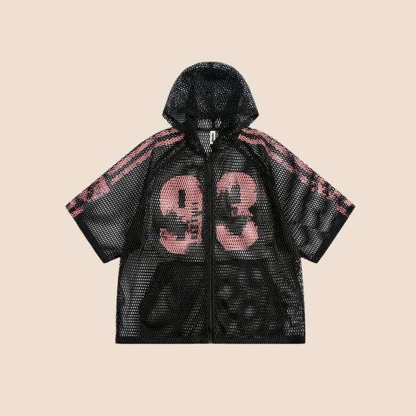 Casual Mesh Design Hoodie