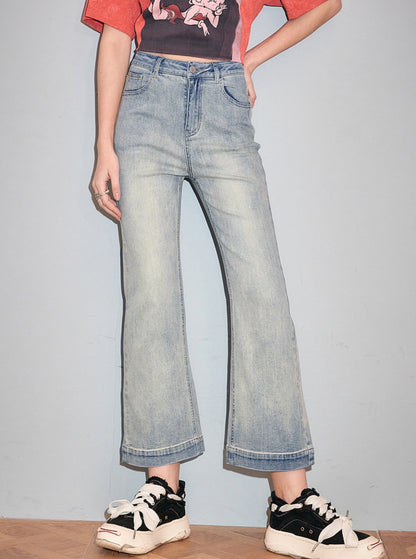 Vintage High-Rise Cropped Jeans Pants