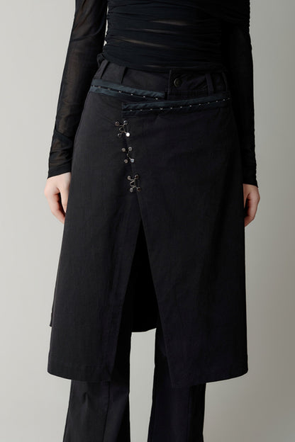 High Waisted Flared Skirt Pants