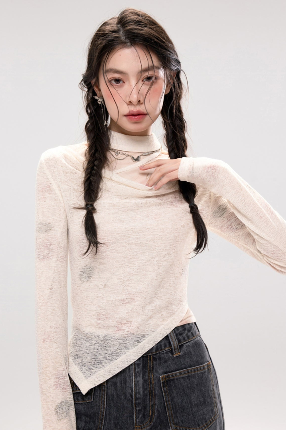 Apricot Swing Blouse Set