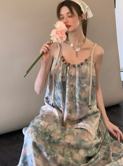 Cinching Waist Floral Dress