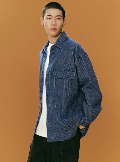 Versatile Super Loose Lapel Denim Shirt