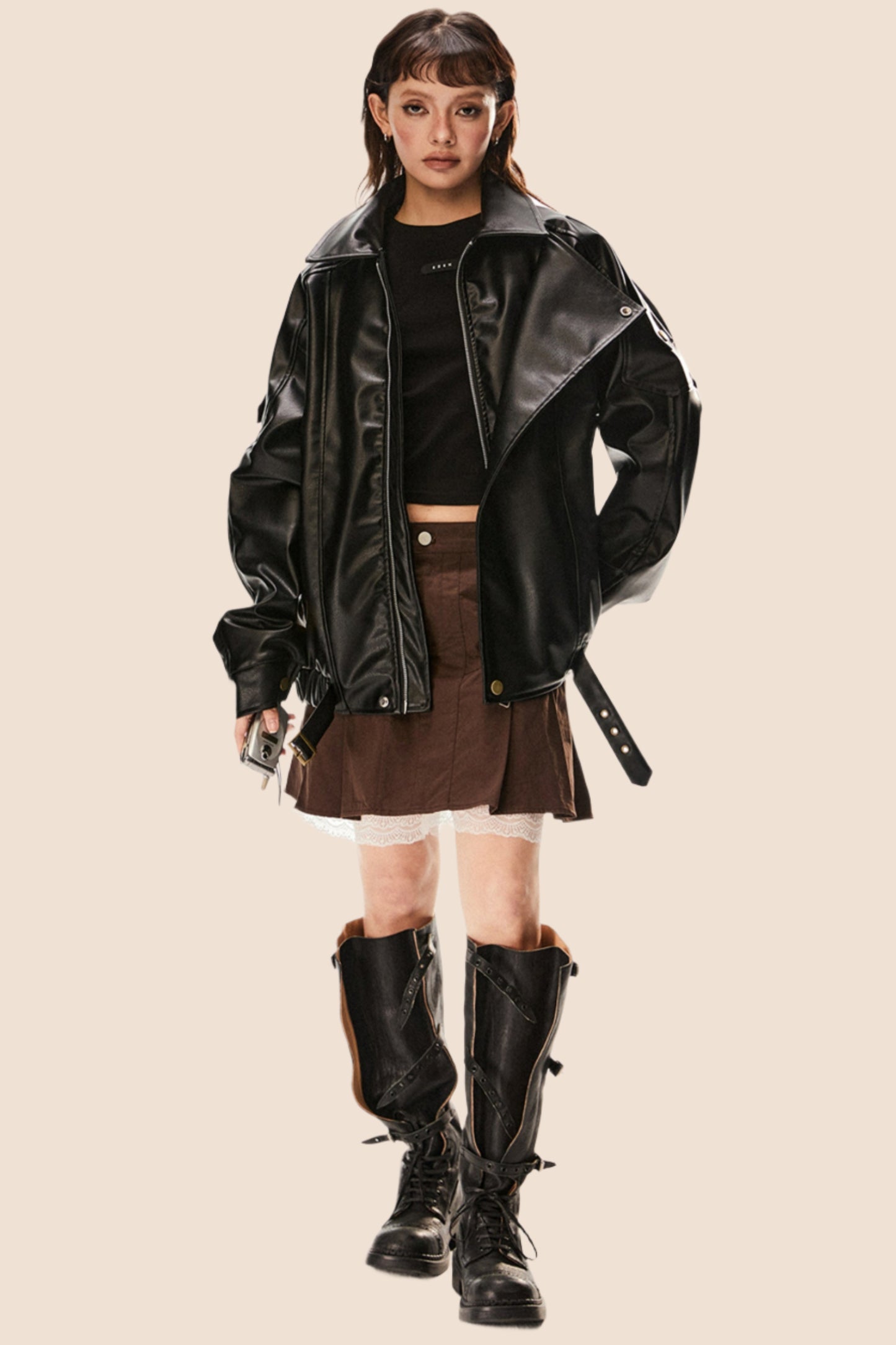 Heavy Leather Biker Jacket