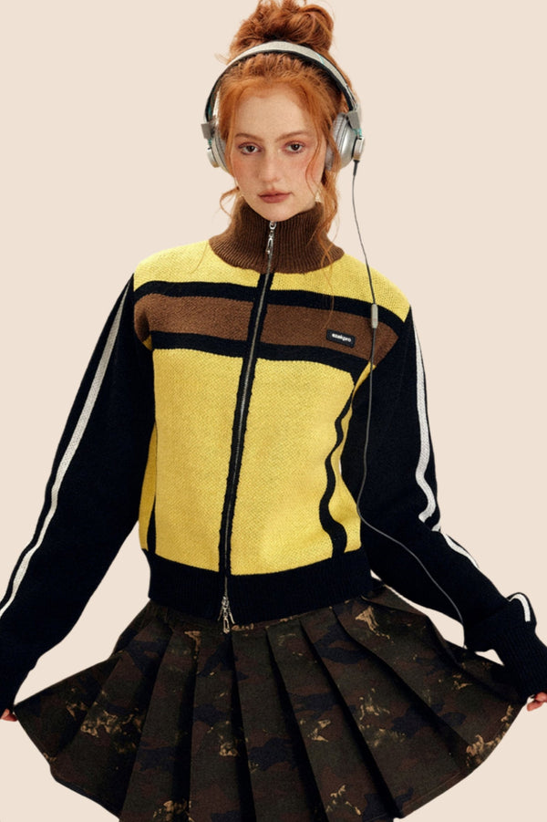 Slim Fit Contrast Stitch Cardigan