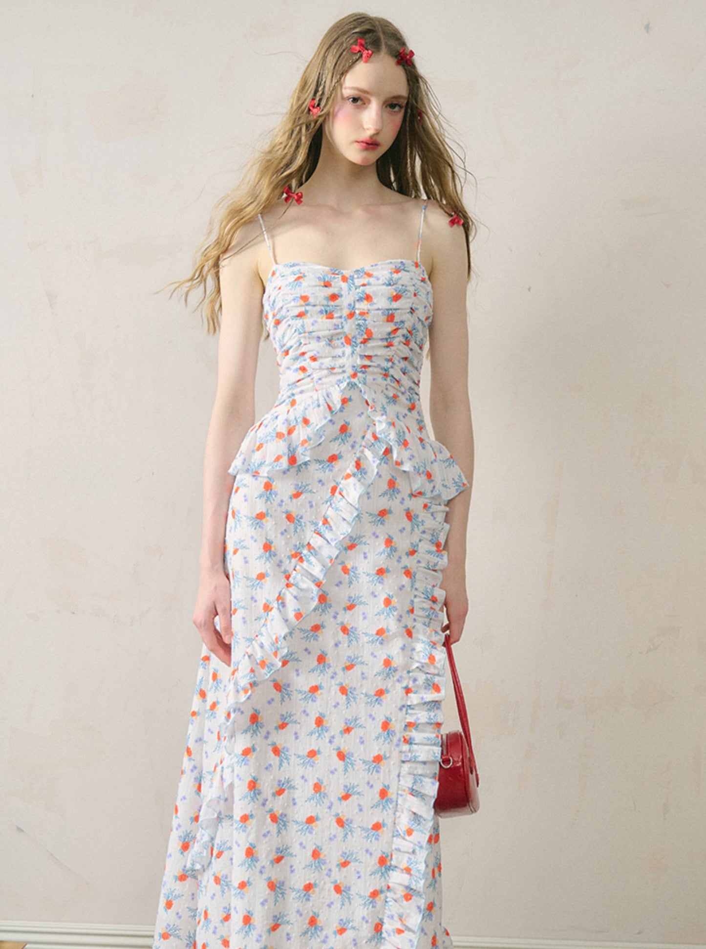 Sea of Oranges Blue Slip Dress