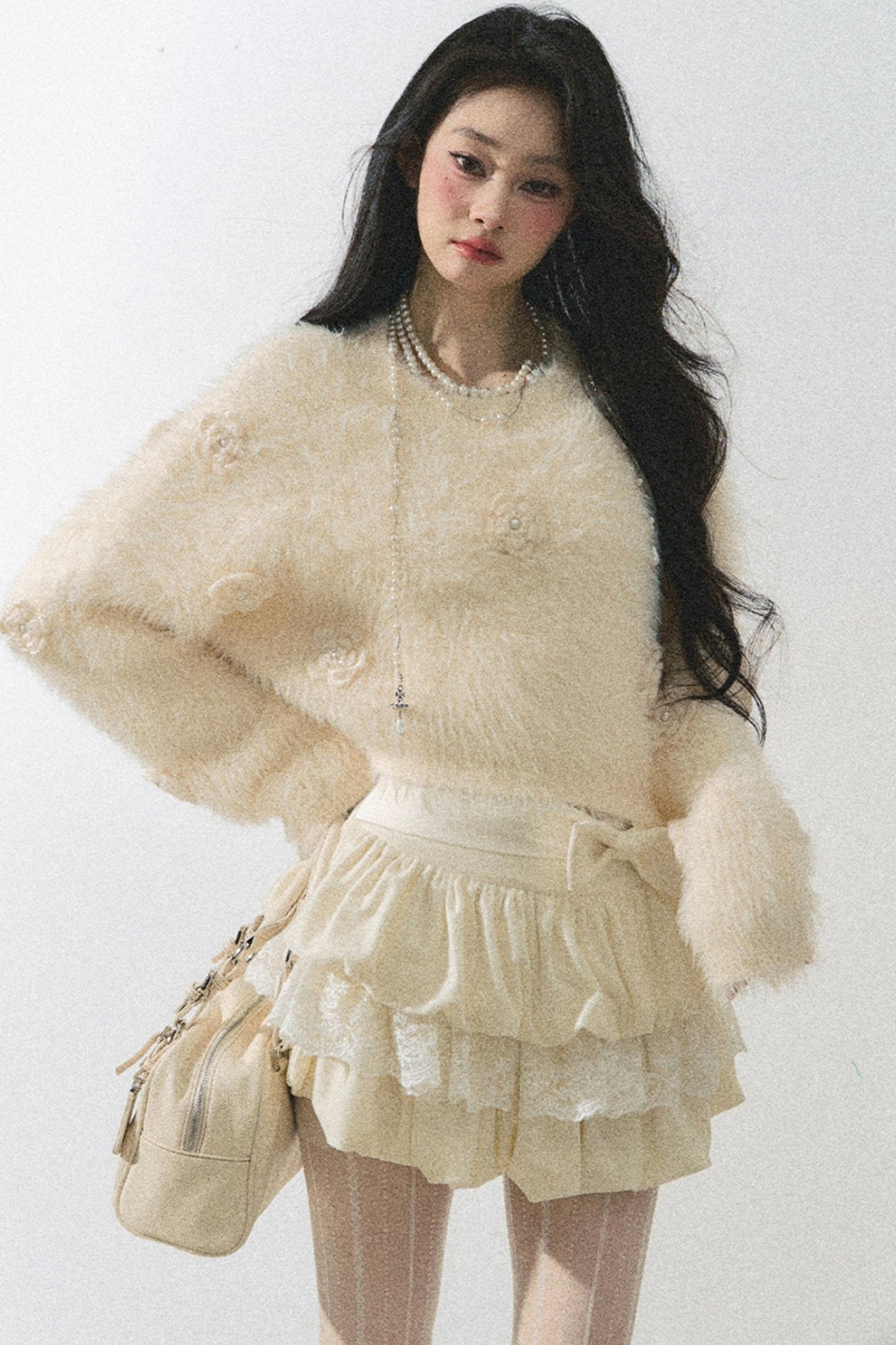 Soft Mohair Cropped Sweater