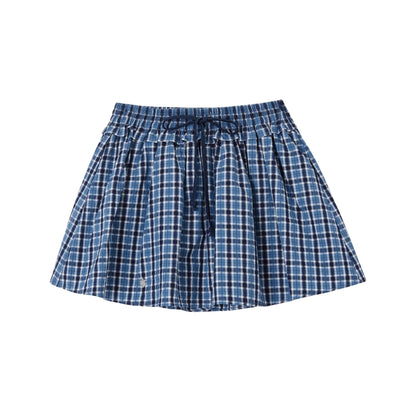 Blue Pleated Skirt