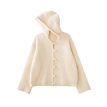 Korean Hooded Knit Cardigan