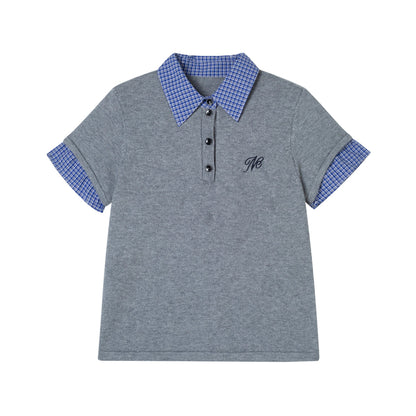 Collegiate Patchwork Knit Top