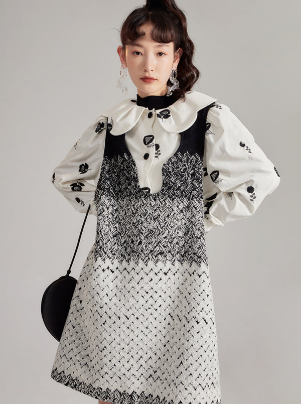 Mid-length knitted vest dress