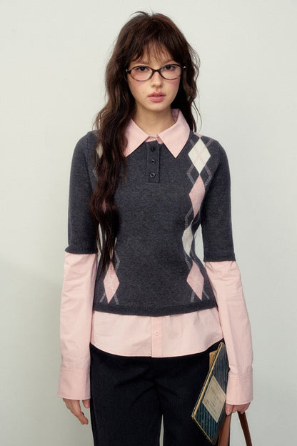 Classic Quilted Knitted Sweater