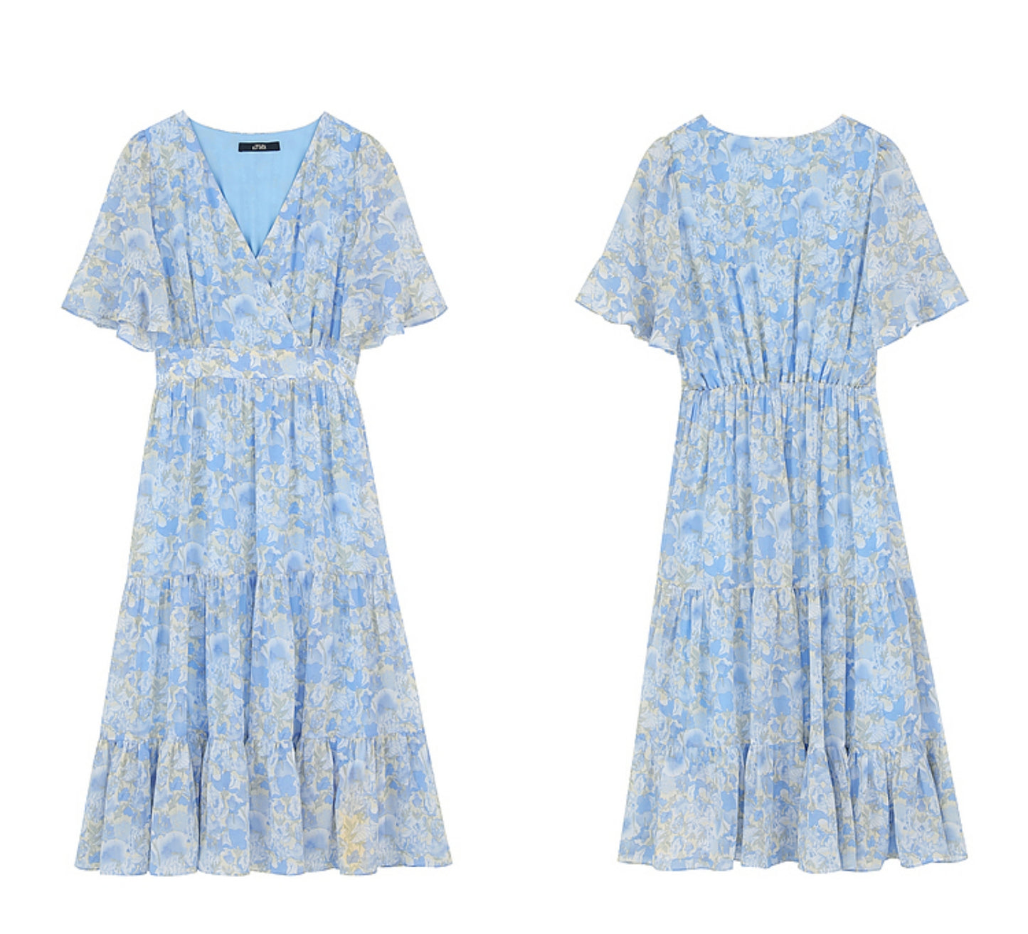 Floral V-Neck Temperament Dress