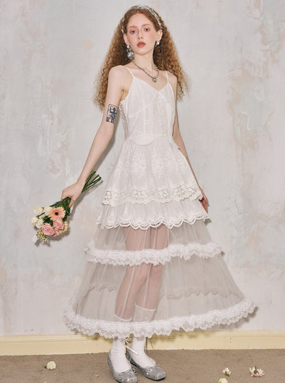 Cut-Out Embroidered Lace Dress