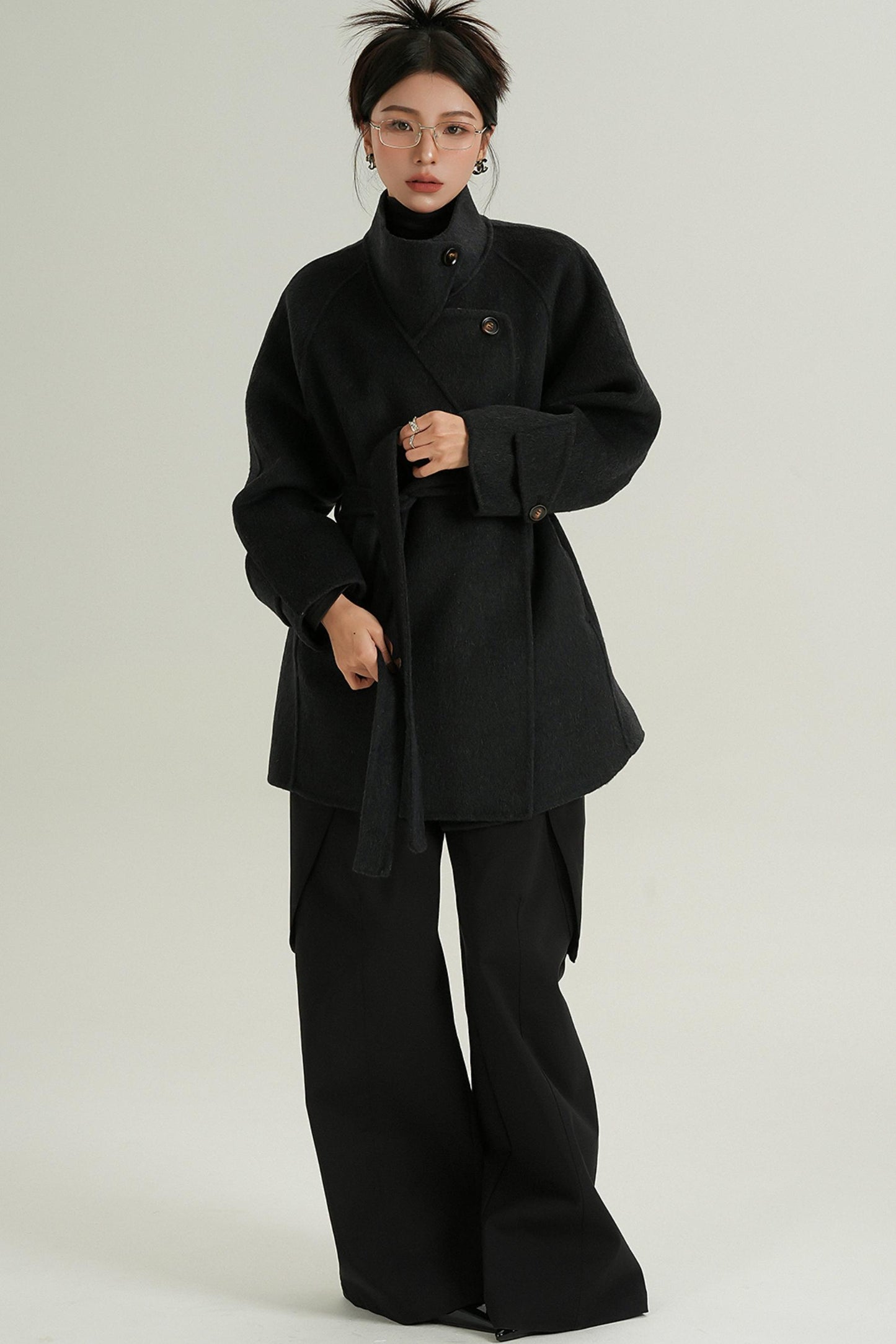 Half-Turtle Midi Wool Coat