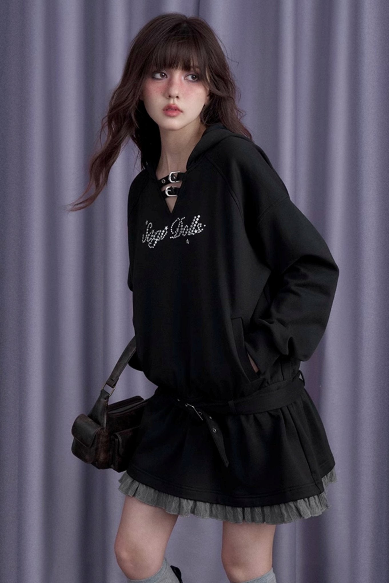 Hooded Street Casual Loose Sweatshirt Dress