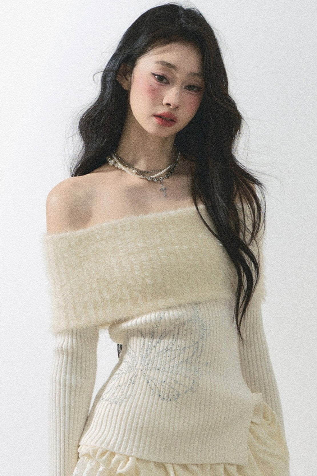 Sapporo ONE-SHOULDER KNIT SWEATER