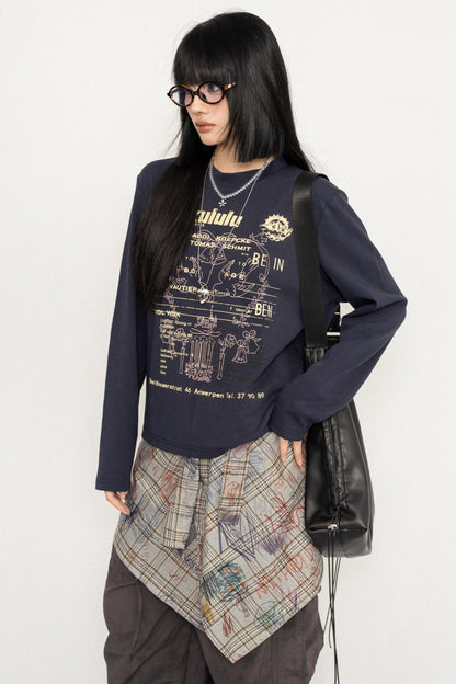 Letter Print Long Sleeve T-Shirt