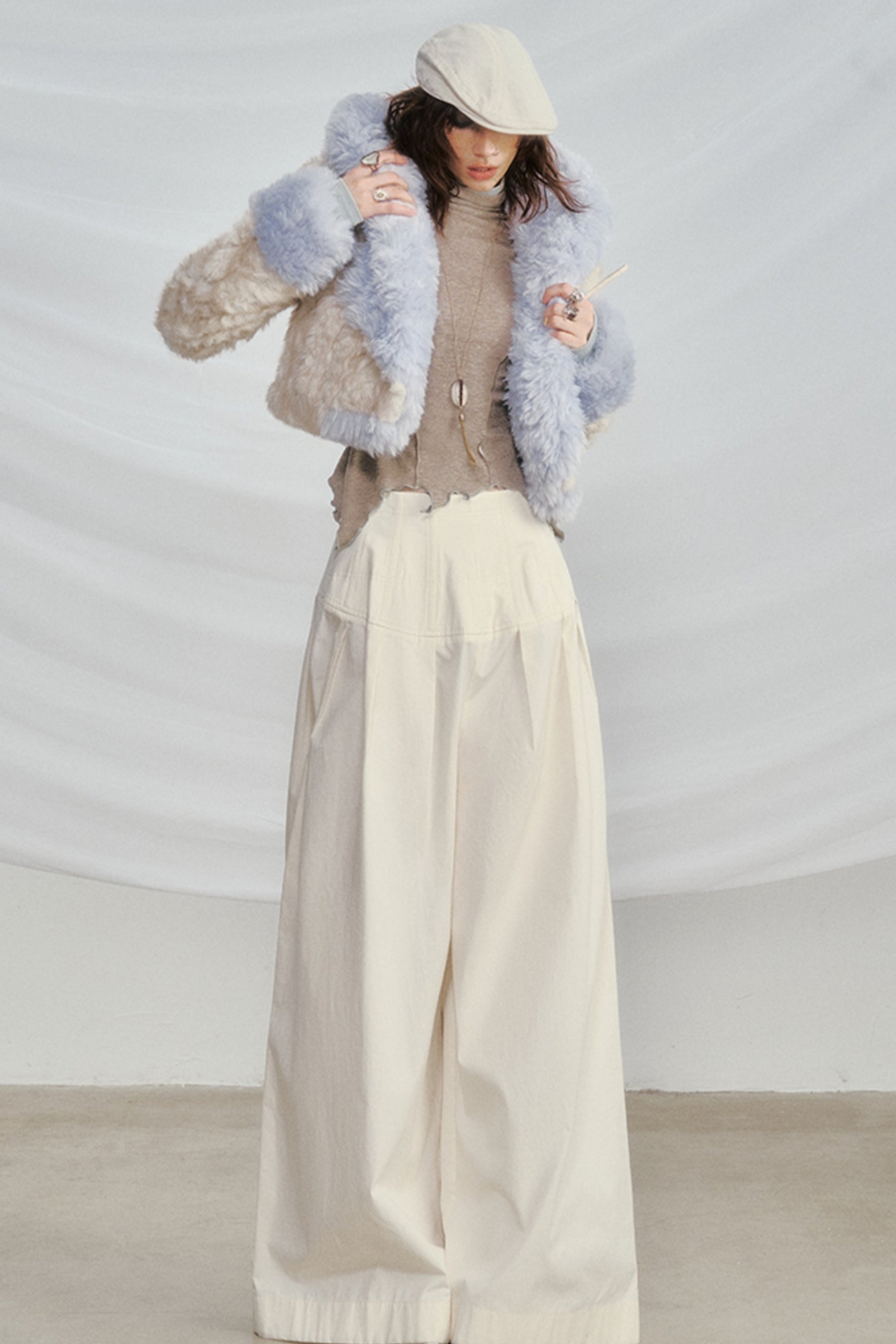 Silph Hooded Cropped Fur Coat