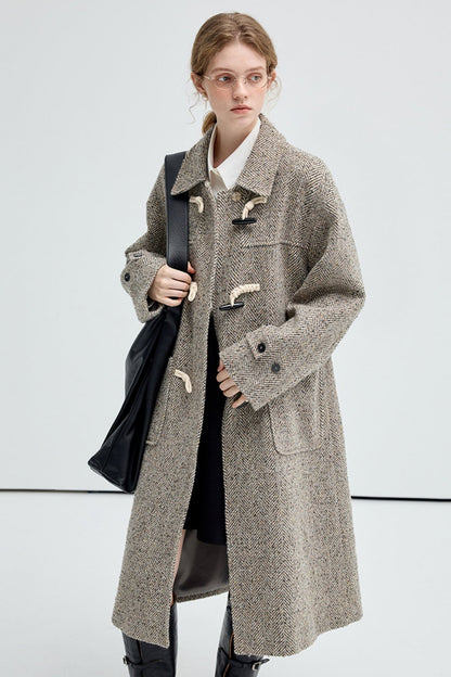 Wool Twill Knee-Length Coat